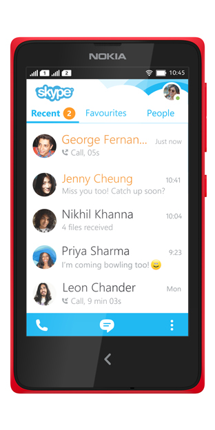 Nokia X with Skype