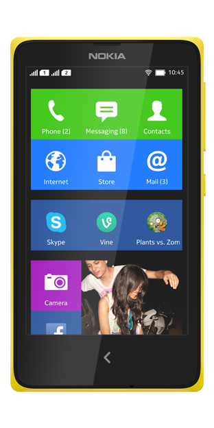 Nokia X Homescreen