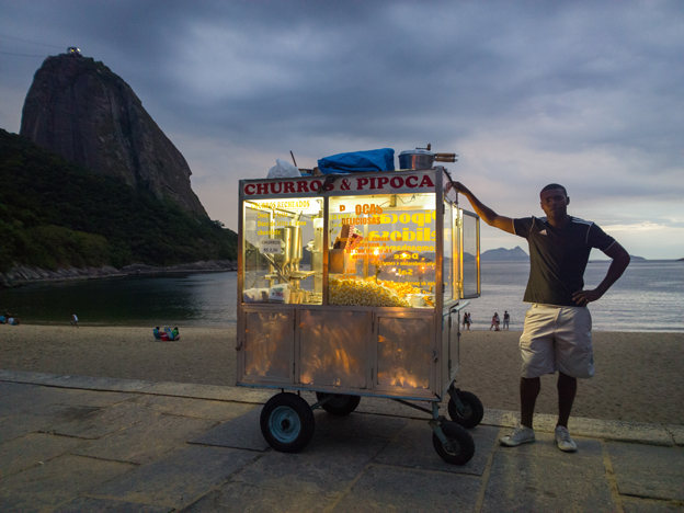 William, the popcorn man, at the beach below Sugar Loaf. Shot with a Lumia 1020.