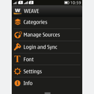 Weave News Reader_menu