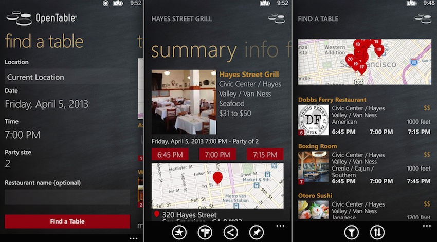 Travel Apps- OpenTable