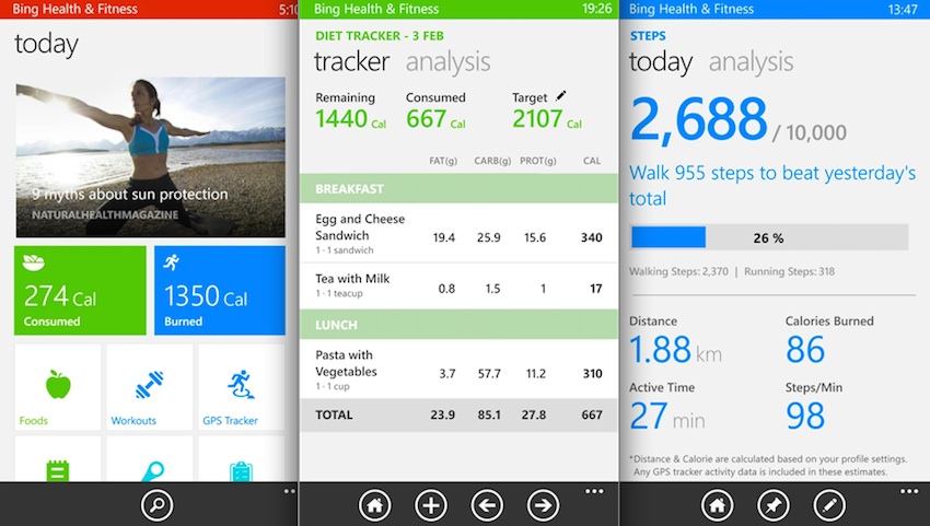 Bing Health and Fitness