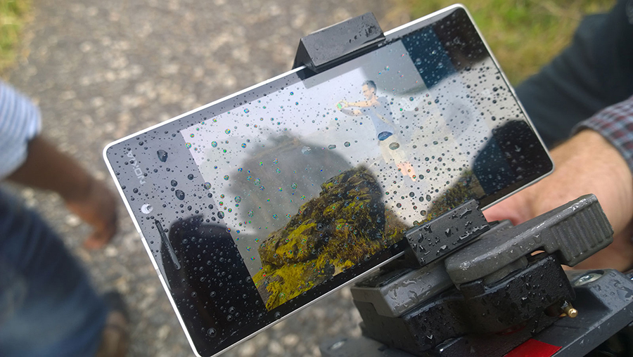 The Lumia smartphones performing well despite the constant blowing mist at Victoria Falls.