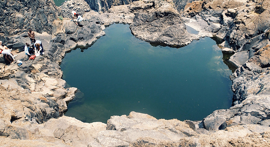 Considering a jump to the Angel’s Pool in Zambia. Shot by Ellen Sock with a Lumia 1520.