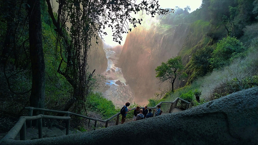 First view of the Victoria Falls on the Zimbabwe side. Shot by Stephen Curry with a Lumia 1520.