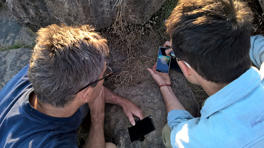 Browsing through photos after an early morning shoot at Victoria Falls National Park, Zimbabwe.