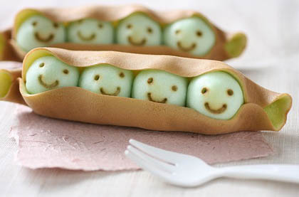 Cute green pancakes