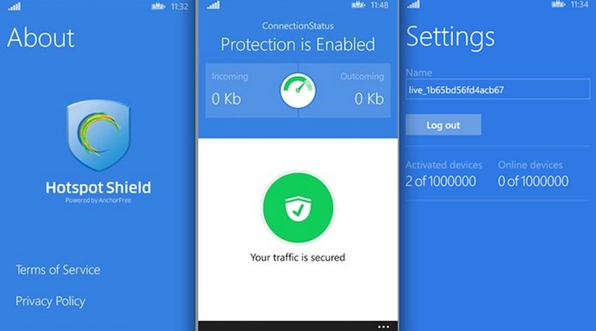 Hotspot Shield VPN Windows Phone