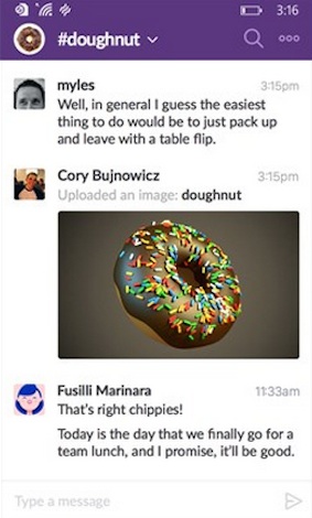 Slack beta for Windows Phone