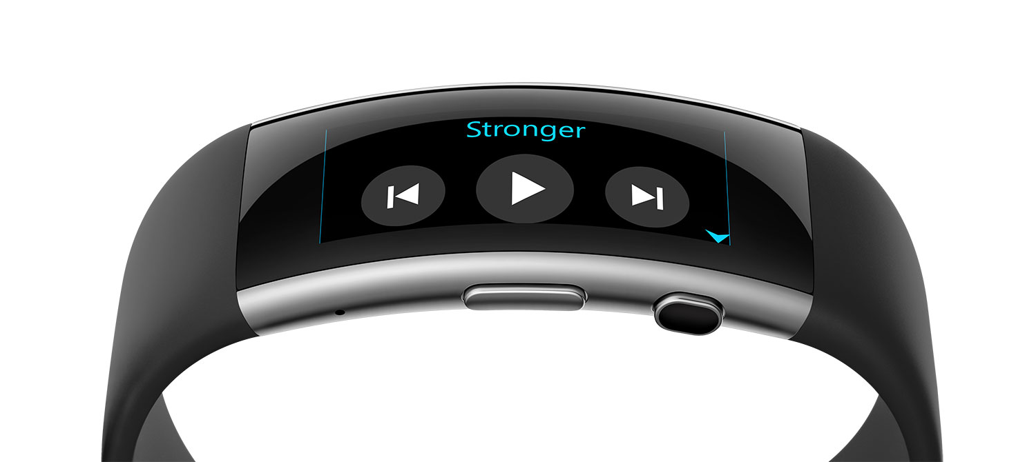 New Microsoft Band with music controls