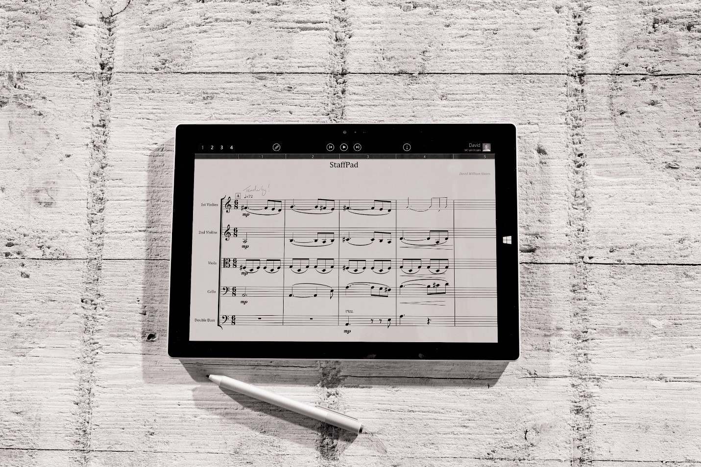 StaffPad app on Surface.