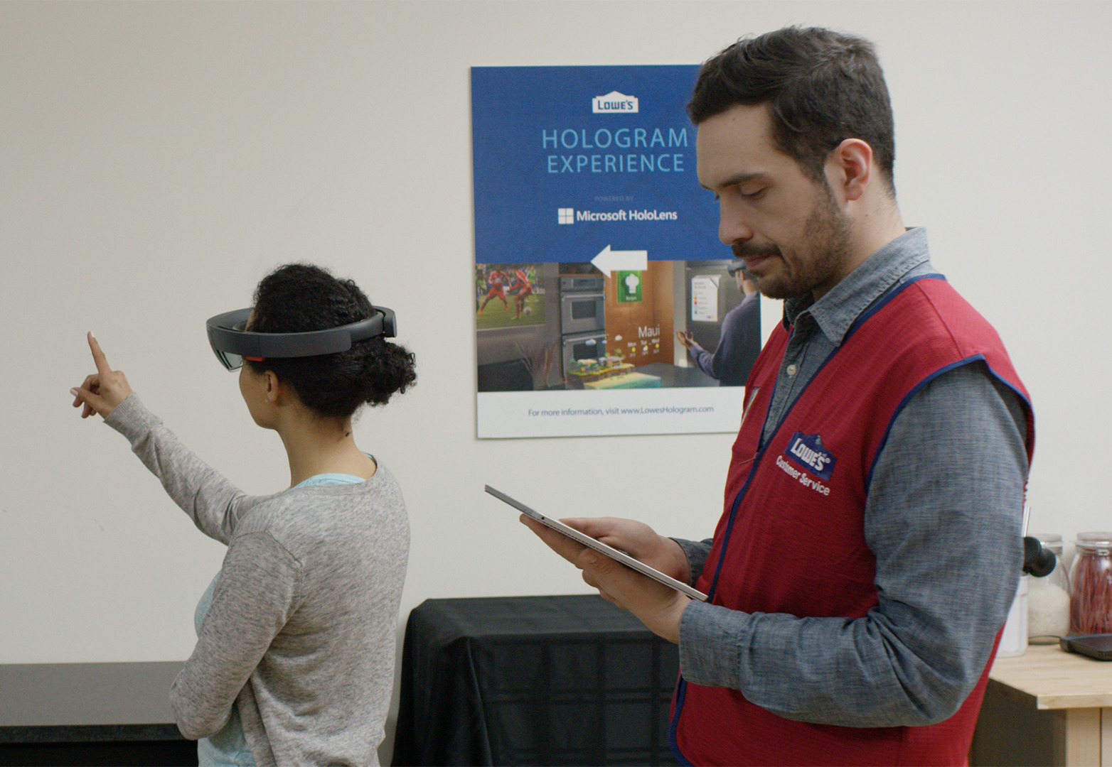 Hologram experience at Lowe's.