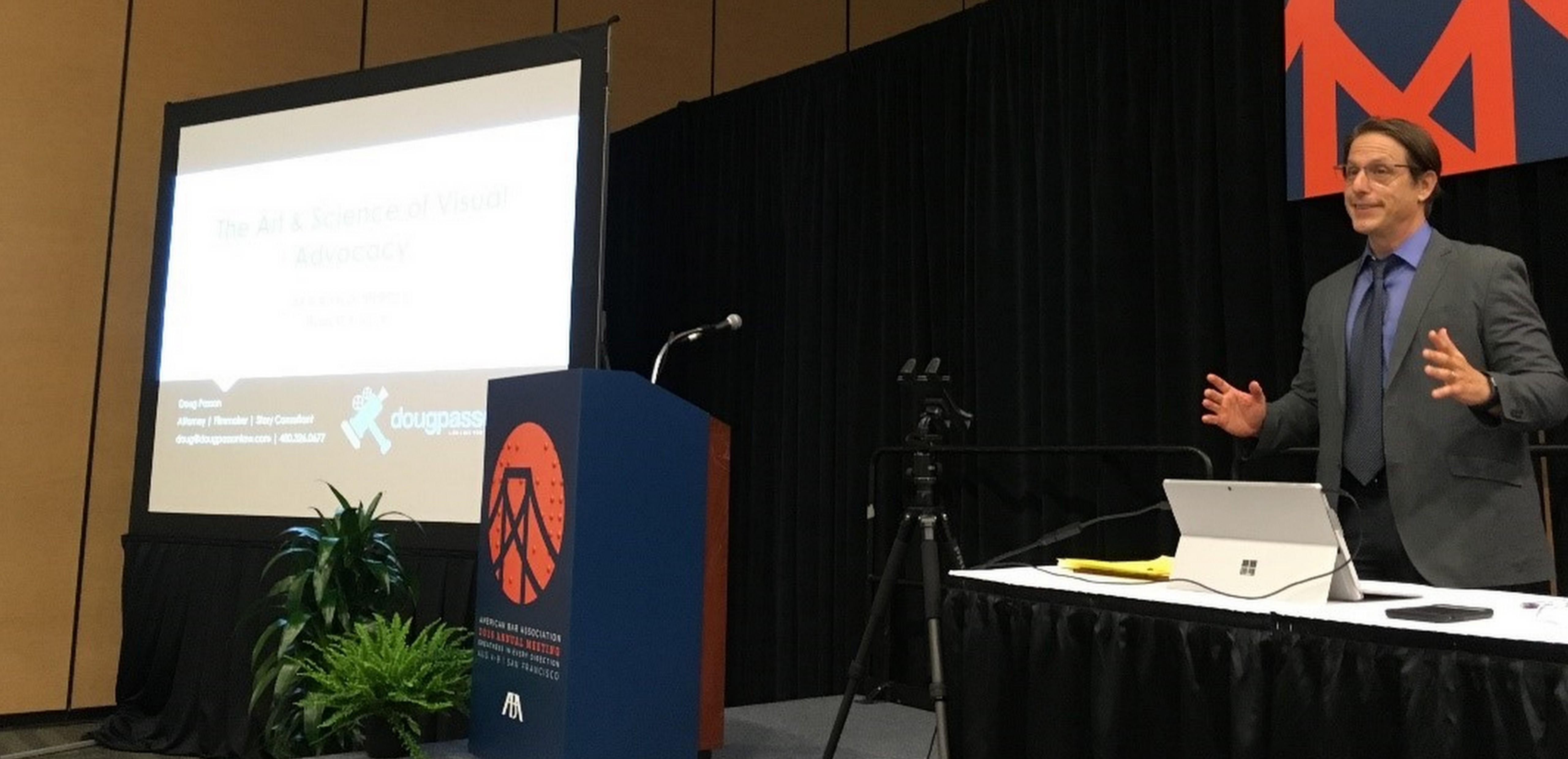 Attorney Doug Passon speaking at the American Bar Association Annual Meeting in San Francisco