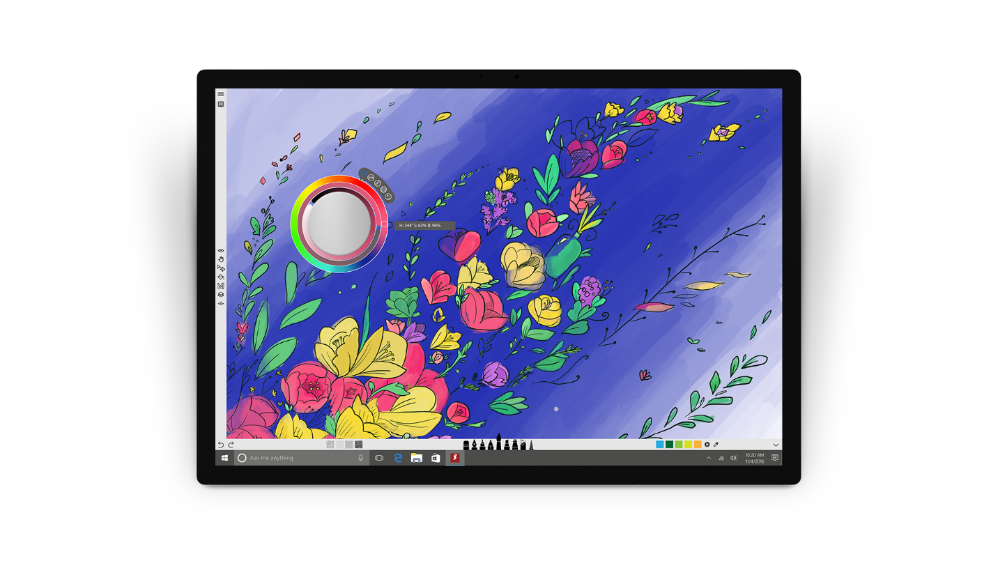 Sketchable app running on Surface with Surface Dial.
