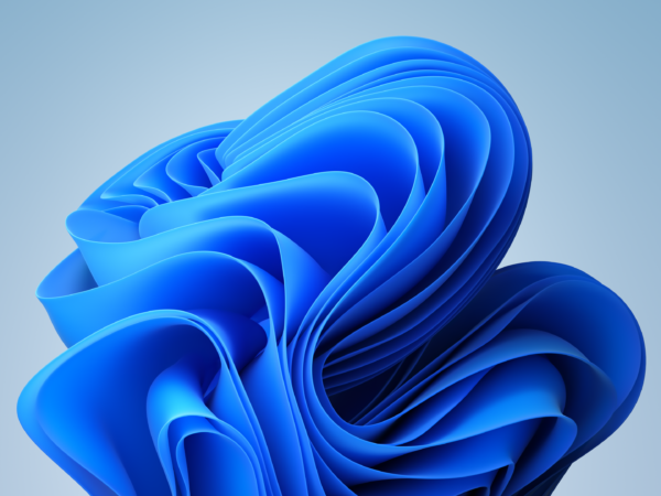 Illustration of blue Bloom screen for Windows 11