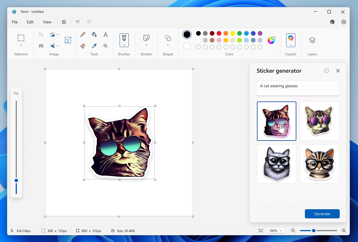 Paint showing a cat with sunglasses.