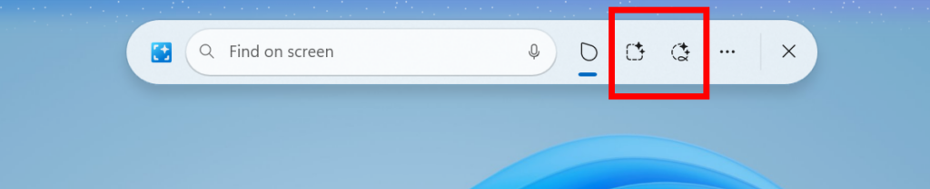 New Freeform and Rectangle Selection Mode buttons in Click to Do highlighted in a red box.
