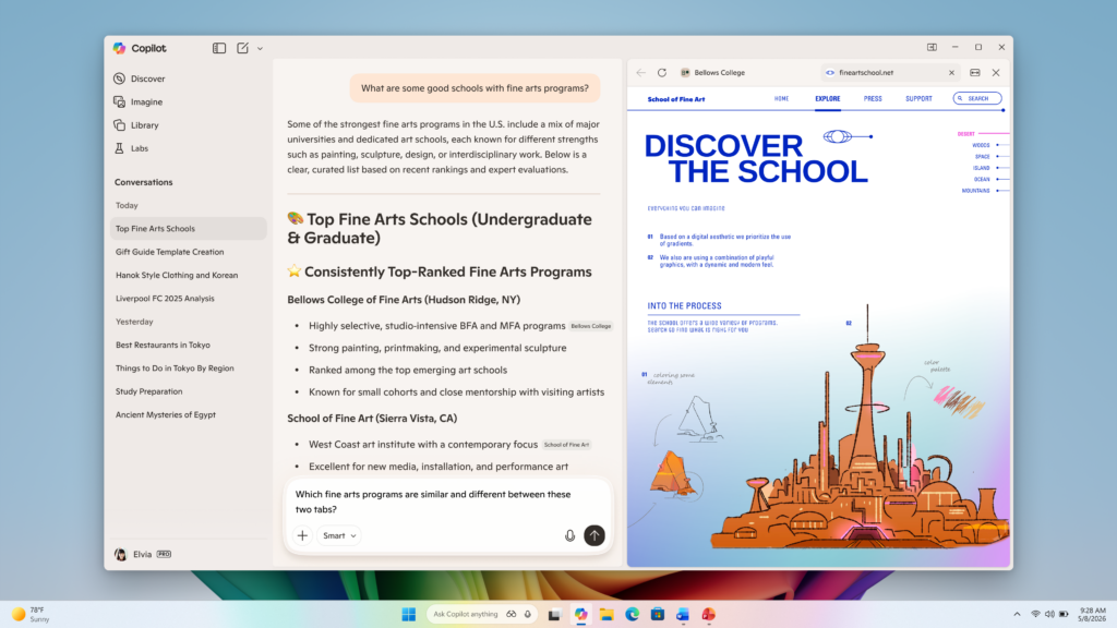 View web content in a sidepane next to your conversation without leaving the app.