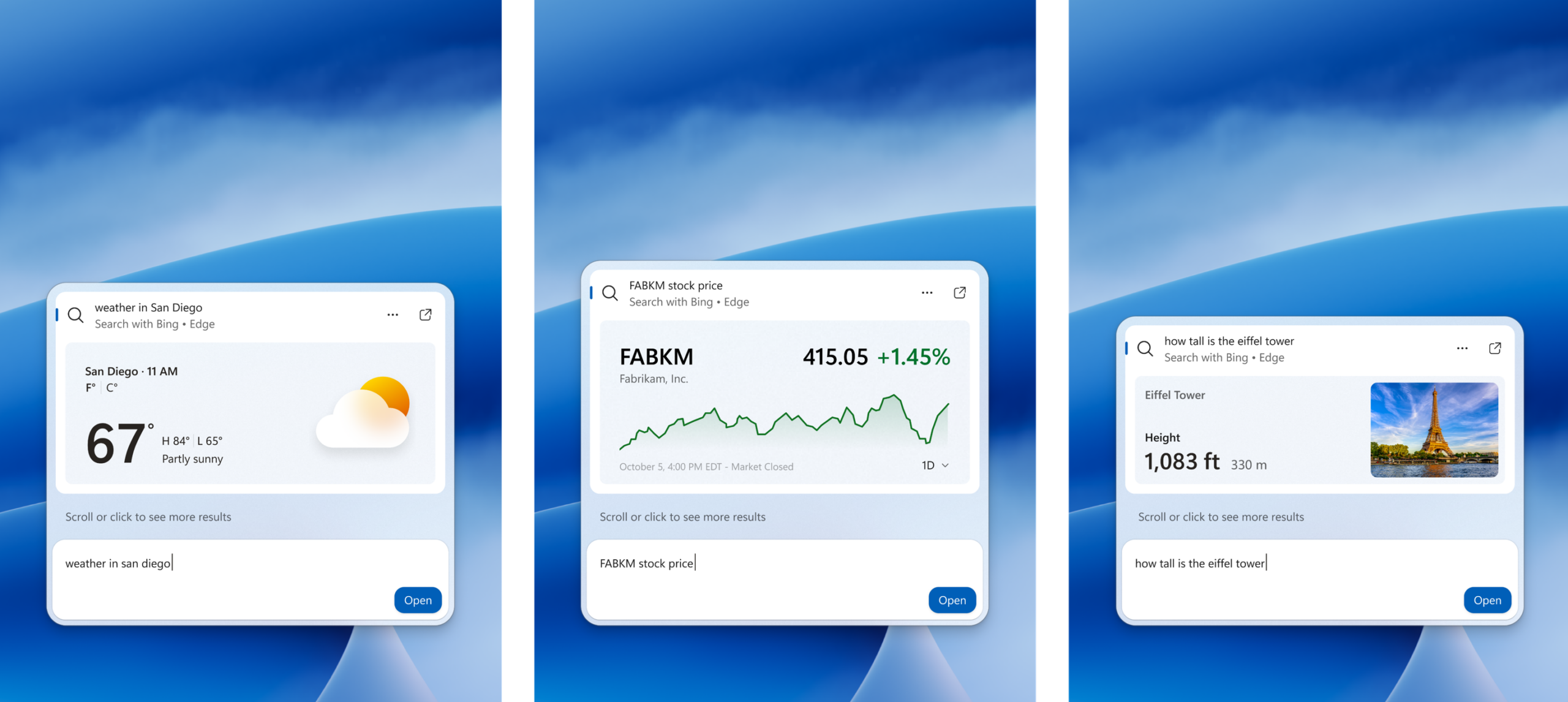 Screenshots of rich inline web previews