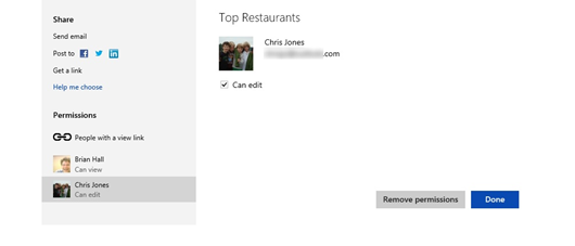 Setting permissions in SkyDrive