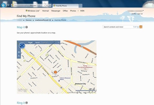 Lost phone on a map