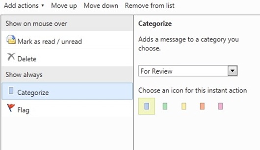 Hotmail Instant Actions