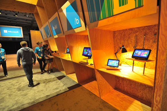 Devices running Windows 8.1 on display at Build