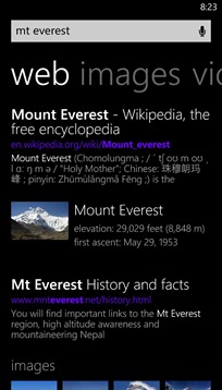 Bing search on Windows Phone 8 is getting upgraded with a new look and features.