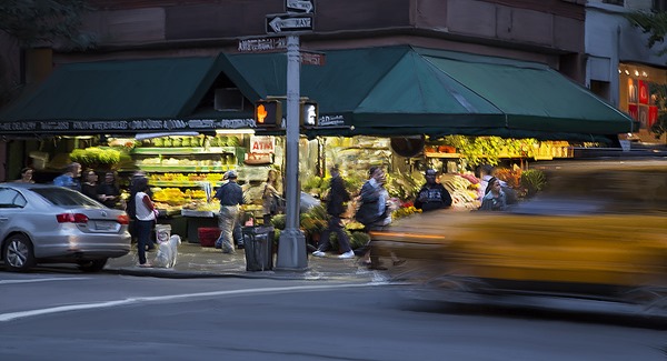 Street market night scene oil paint Surface Pro 2 Flattened 1200