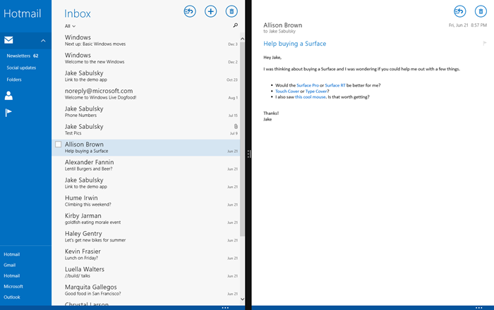 An e-mail message being displayed in a separate window of the Mail app
