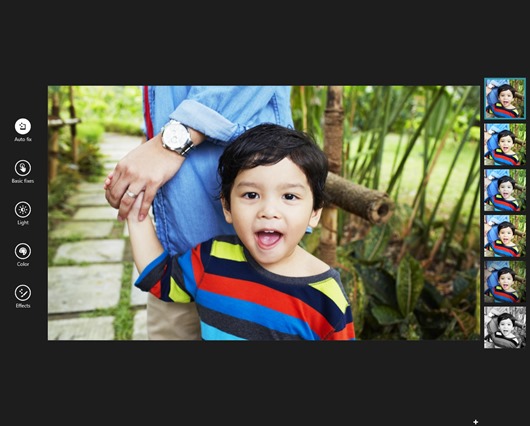 screenshot of photo editing